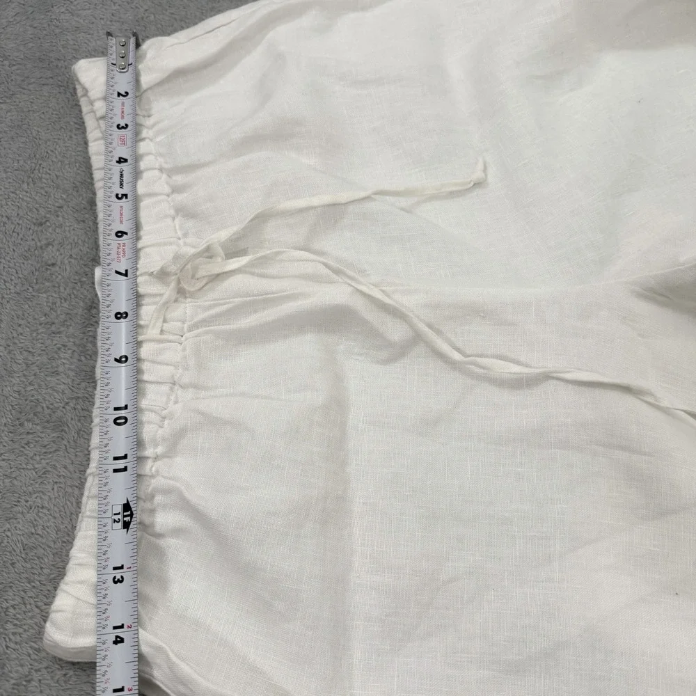 Reformation Olina 100% Linen Pants Womens Medium White Drawstring Beach Boho